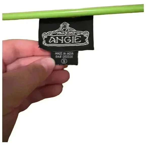 Angie Boho Mustard Yellow Long Dress Ethnic Print Ruffled Hem  Women Size Small - Picture 4 of 6